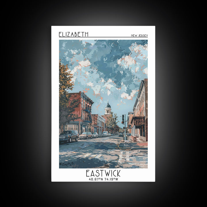 Elizabeth Travel Poster, Canvas Print, City Travel Poster, Travel Wall Art, Colorful Wall Art, Living Room Wall Art, Wanderlust Gift