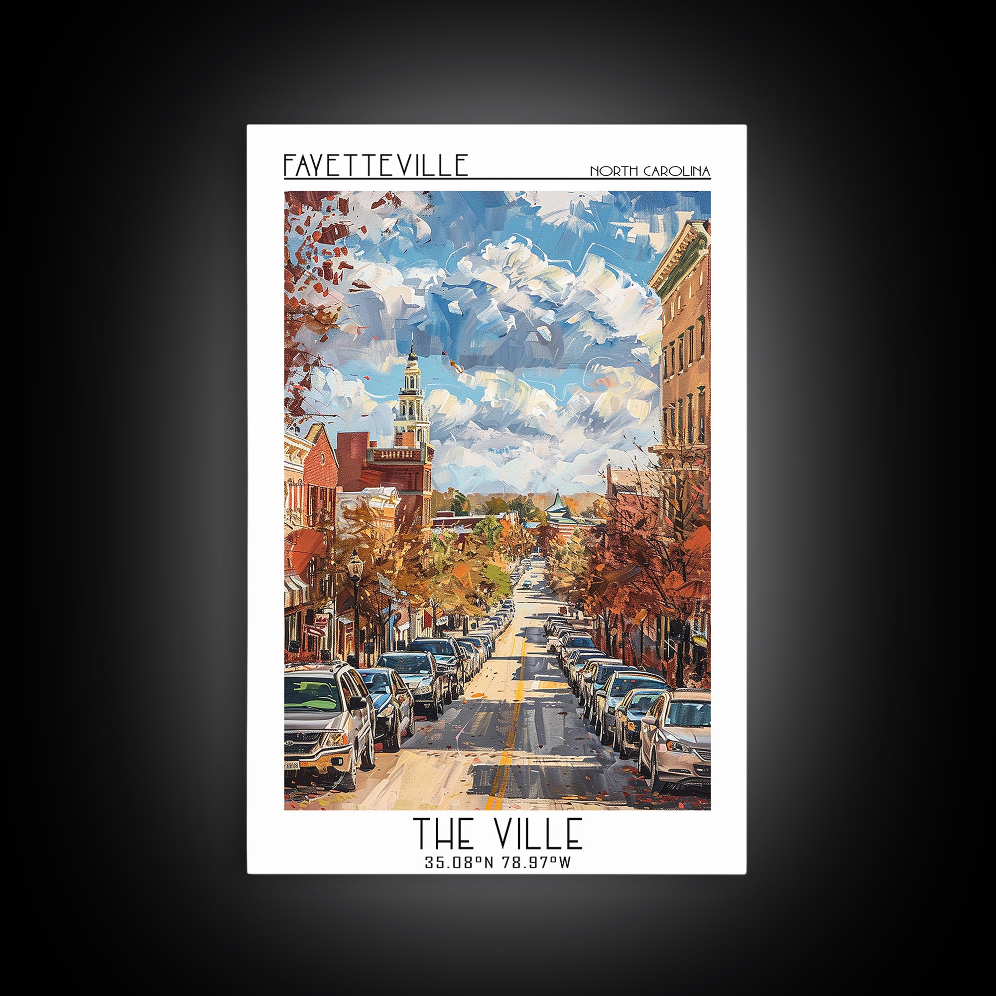 Fayetteville Travel Poster, Canvas Print, City Travel Poster, Travel Wall Art, Minimalist Poster, Vintage Travel, Vintage Travel Art