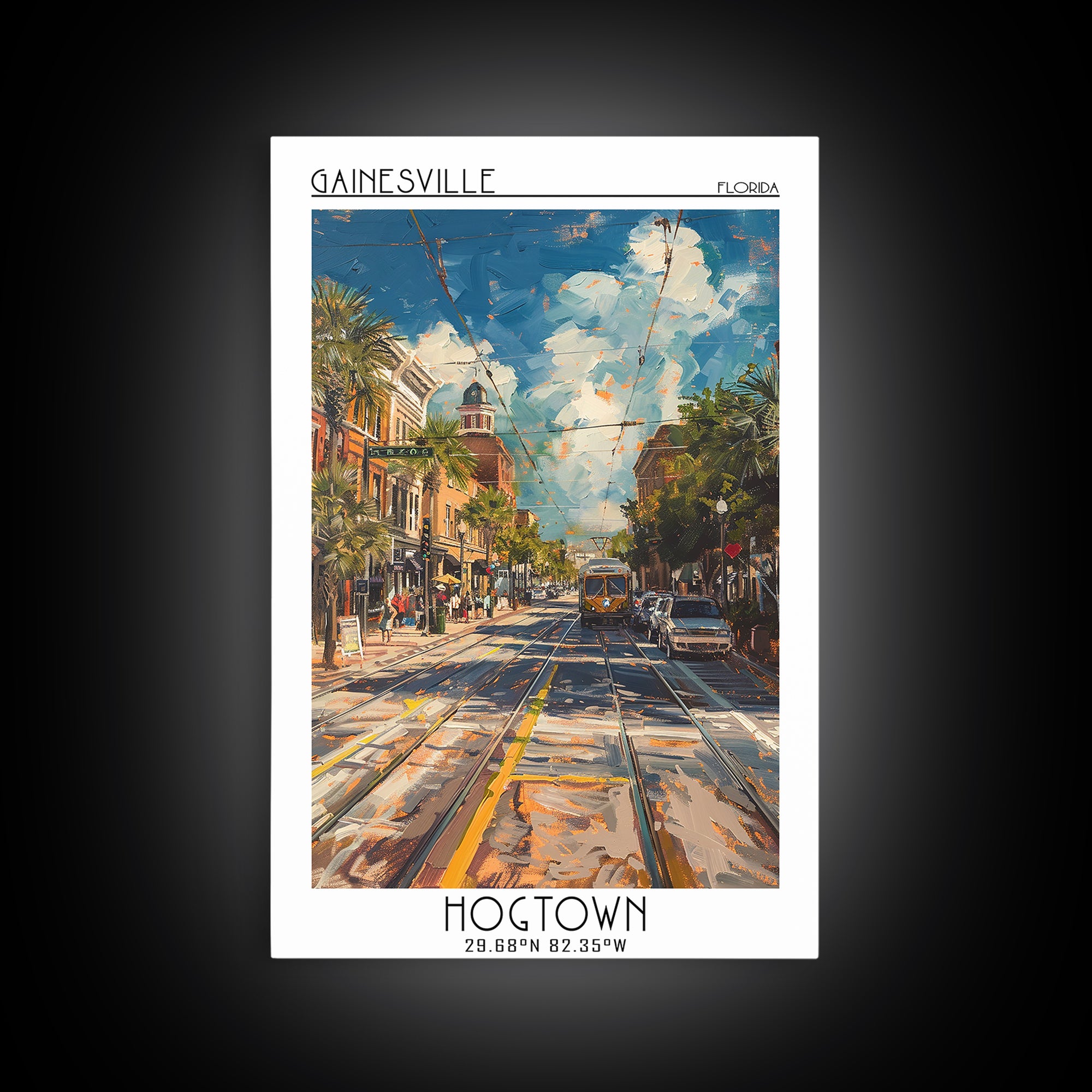 Gainesville Travel Poster, Canvas Print, Poster Print, Travel Wall Art, Retro Travel Print, Vintage Travel, Wall Art, Fine Art Print