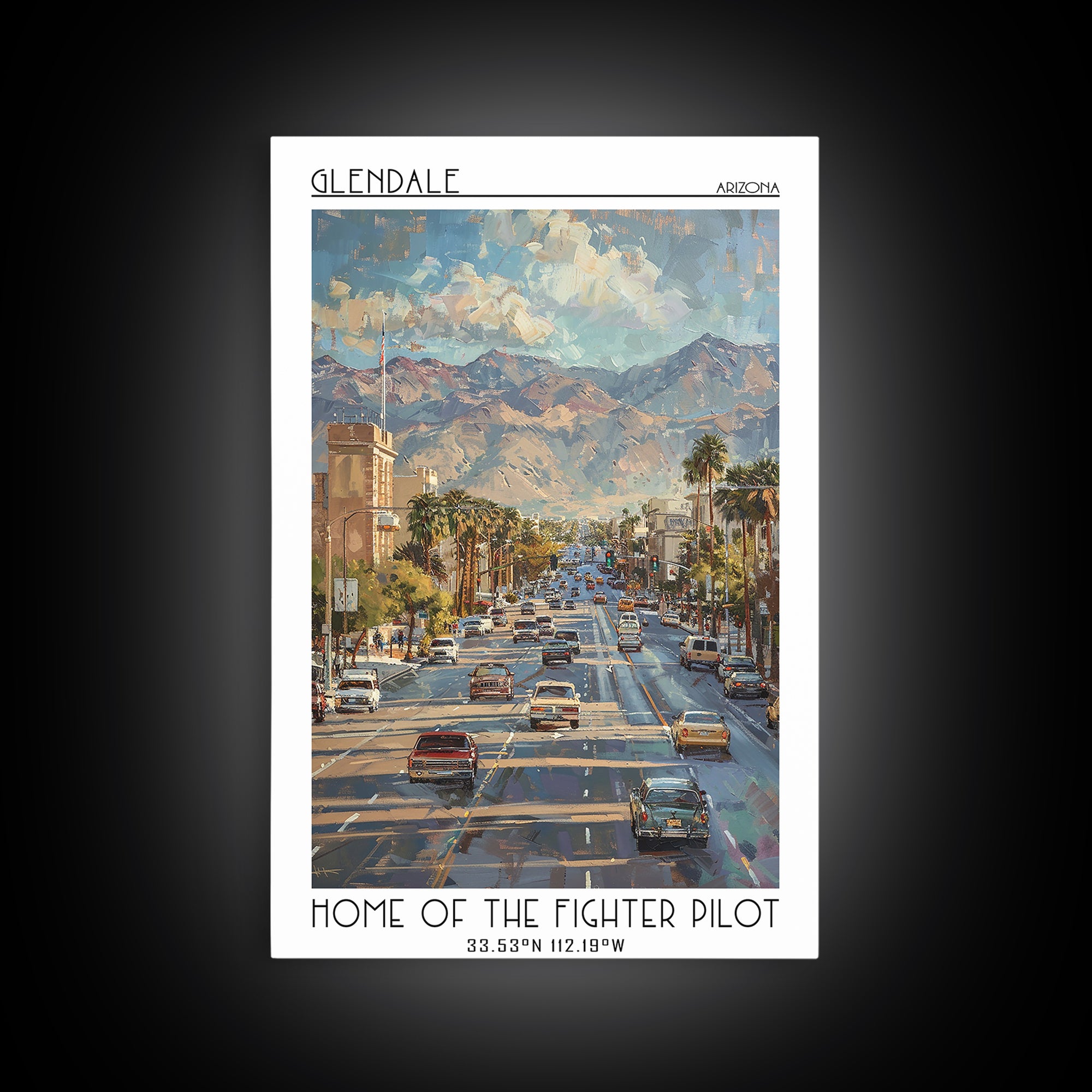 Glendale Travel Poster, Framed Canvas Print, Vintage Travel Print, City Wall Art, Wall Art, Art Print, Travel Wall Art, Poster Print