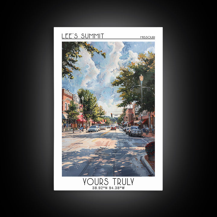 Lees Summit Travel Poster, Canvas Print, City Travel Poster, Travel Wall Decor, Living Room Wall Art, Travel Posters, Retro Wall Art