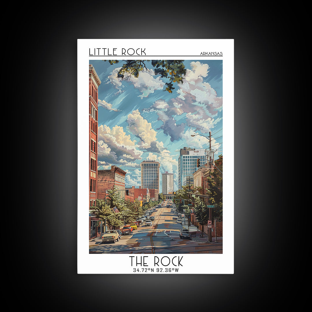 Little Rock Travel Poster, Canvas Print, Travel Wall Art, City Wall Art, Vintage Travel Art, Poster Art, Wall Art, City Illustration