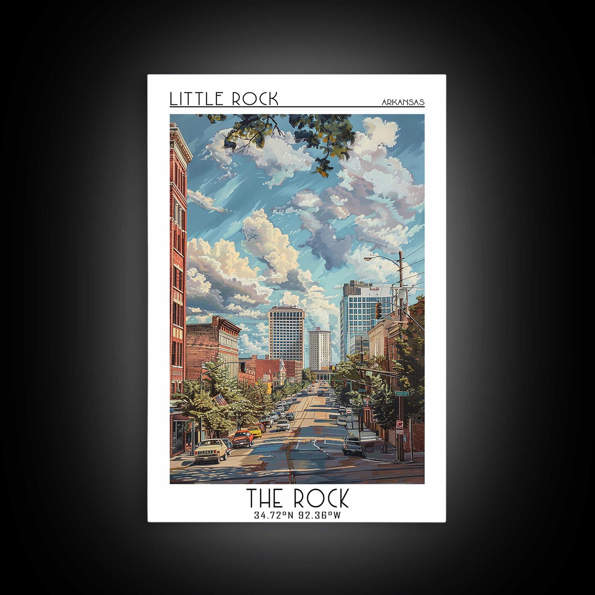 Little Rock Travel Poster, Canvas Print, Travel Wall Art, City Wall Art, Vintage Travel Art, Poster Art, Wall Art, City Illustration