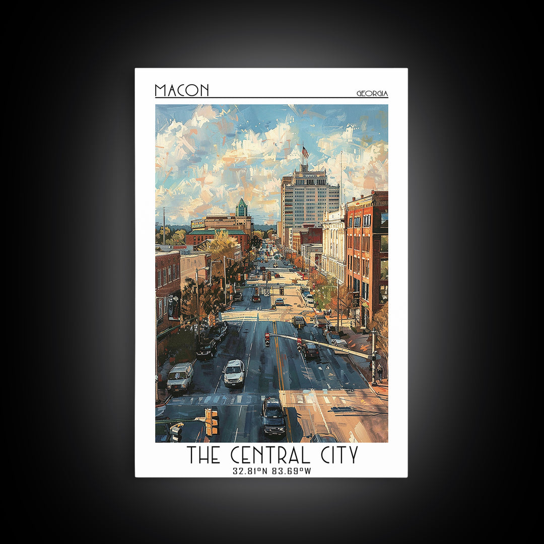 Macon Travel Poster, Canvas Print, Travel Wall Decor, Minimalist Poster, Modern Wall Decor, Wall Art, Retro Travel Print, Poster Art