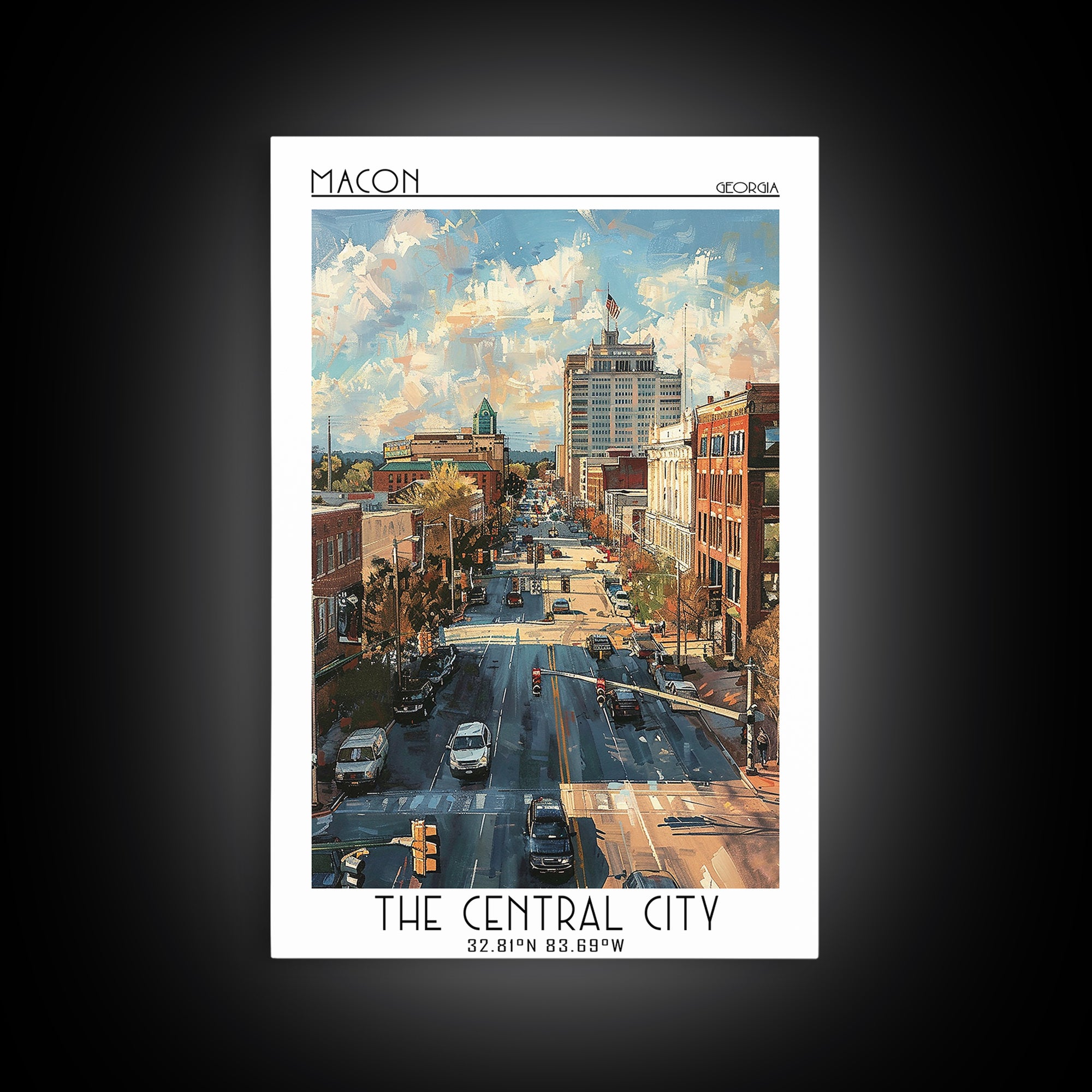 Macon Travel Poster, Canvas Print, Travel Wall Decor, Minimalist Poster, Modern Wall Decor, Wall Art, Retro Travel Print, Poster Art