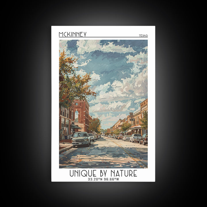 McKinney Travel Poster, Framed Canvas Print, City Travel Poster, Travel Wall Decor, City Wall Art, Travel Wall Art, Gallery Wall Set