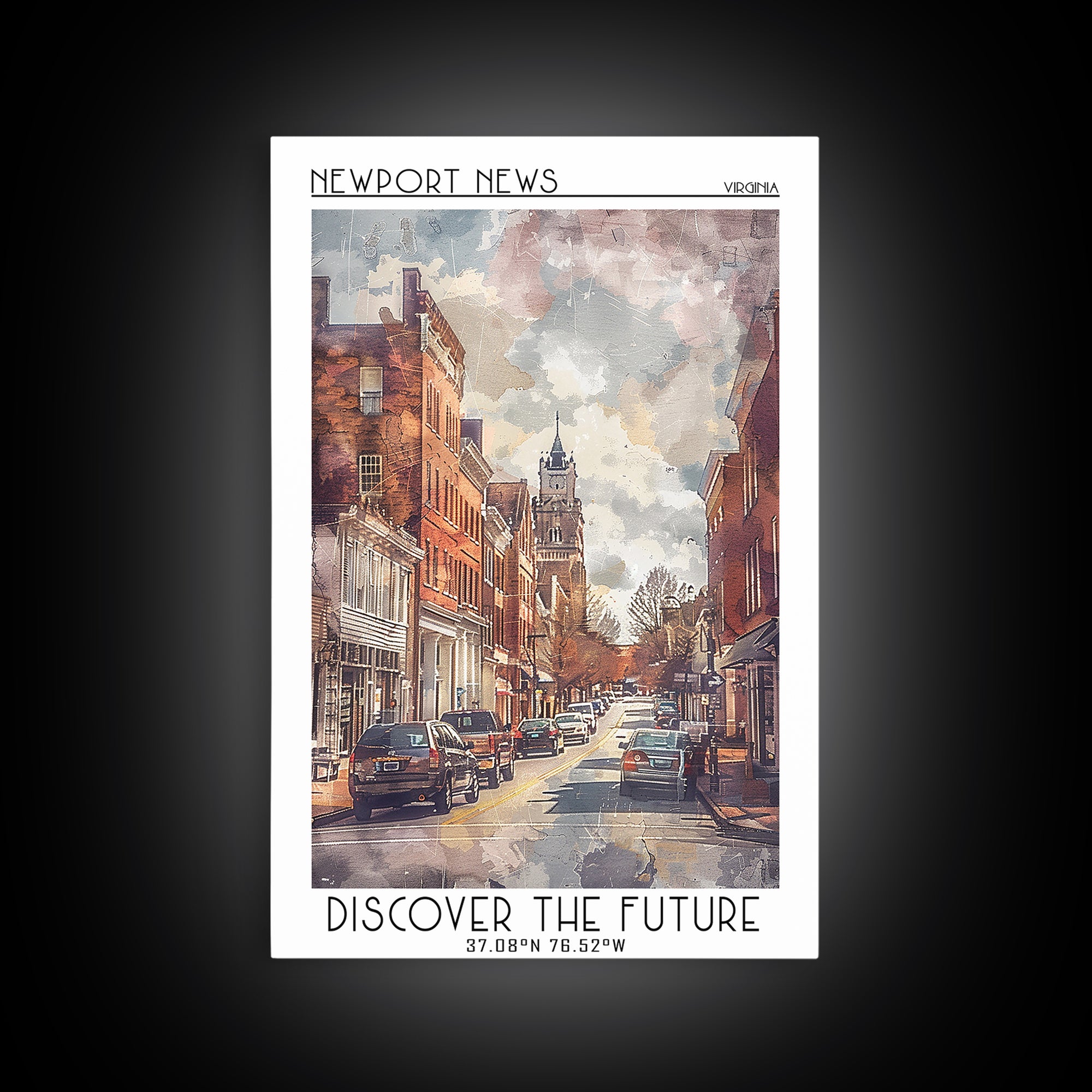 Newport News Travel Poster, Canvas Print, Travel Wall Art, City Wall Art, Vintage Travel, Vintage Travel Print, Living Room Wall Art