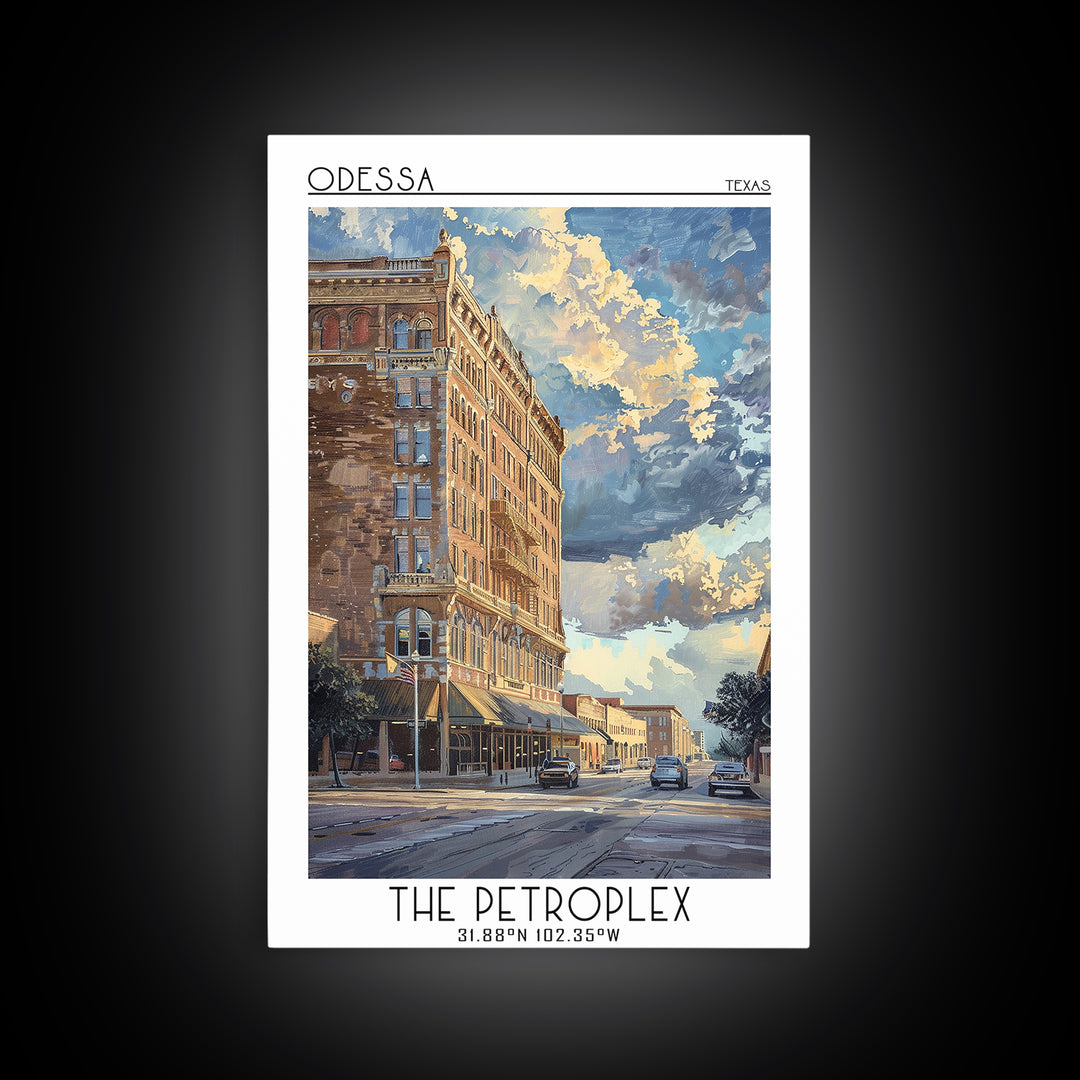 Odessa Travel Poster, Framed Canvas Print, Retro Travel Poster, City Wall Art, City Travel Poster, City Illustration, Retro Wall Art