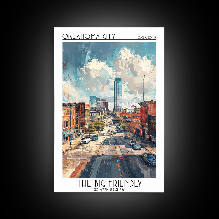 Oklahoma City Travel Poster, Canvas Print, Poster Print, Travel Wall Art, Art Print, Vintage Poster, Travel Art Print, City Wall Art