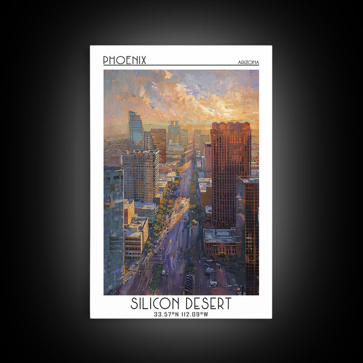 Phoenix Travel Poster, Canvas Print, Travel Prints, Landscape Art, Retro Travel Print, Travel Print, City Wall Art, Travel Art Print