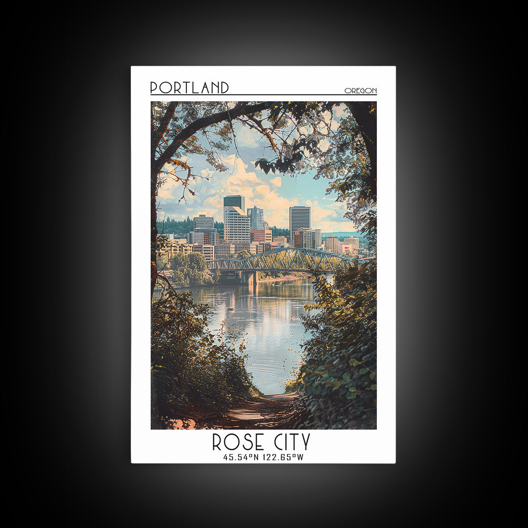 Portland Travel Poster, Canvas Print, Travel Art Print, Modern Wall Decor, Travel Decor, Art Print, Travel Prints, Minimalist Poster