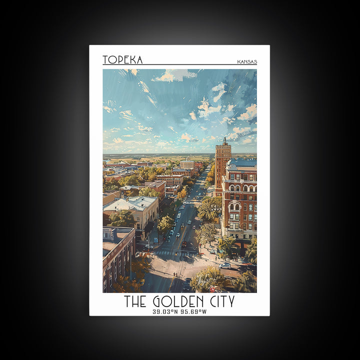 Topeka Travel Poster, Canvas Print, City Travel Poster, Travel Wall Art, Vintage City Poster, Living Room Wall Art, Gallery Wall Set