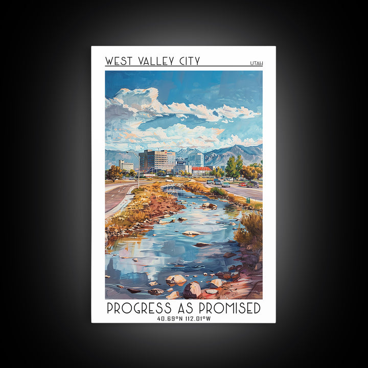 West Valley City Travel Poster, Framed Canvas Print, Travel Prints, Landscape Art, Travel Posters, City Art Print, Travel Wall Decor