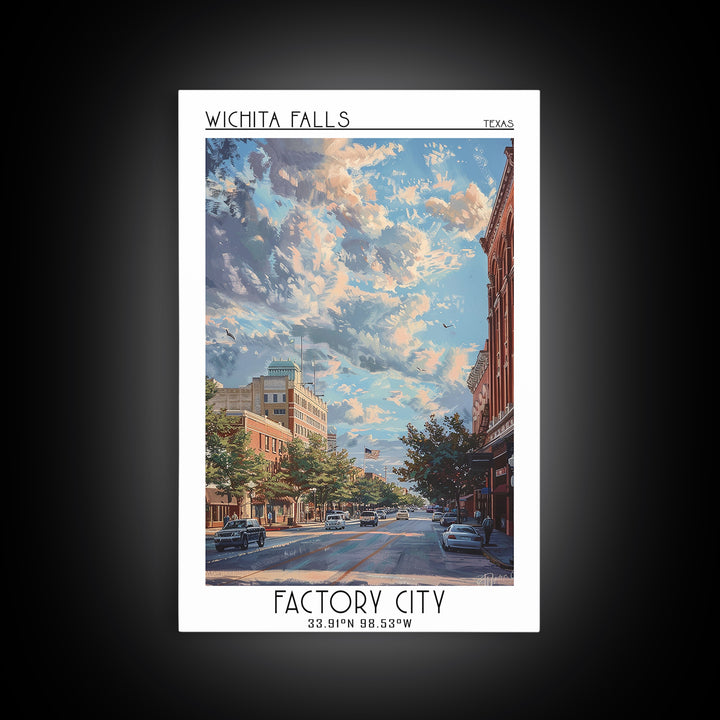 Wichita Falls Travel Poster, Canvas Print, Retro Wall Art, Travel Print, Travel Wall Art, Vintage Posters, Poster Art, Landscape Art
