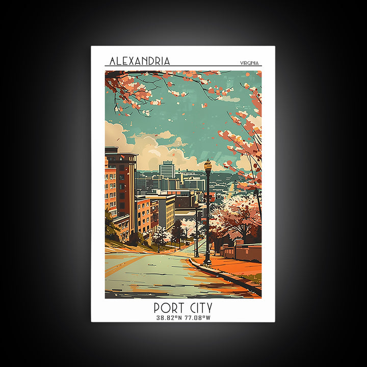 Alexandria Travel Poster, Framed Canvas Print, Travel Prints, Landscape Art, Vintage Poster, Minimalist Poster, Vintage Travel Print