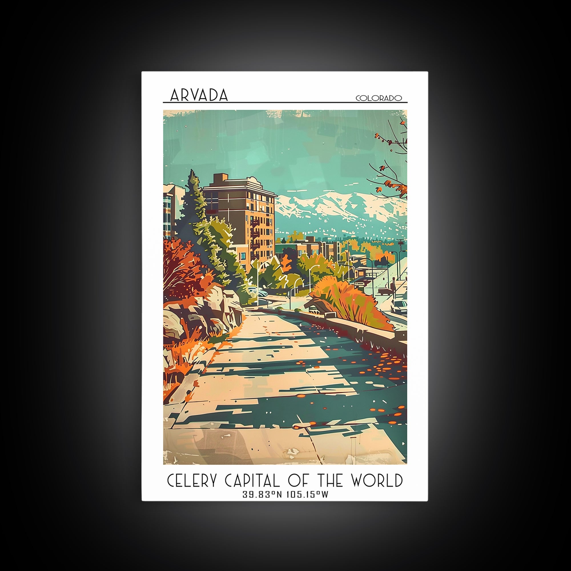 Arvada Travel Poster, Framed Canvas Print, Retro Travel Poster, City Wall Art, Poster Print, Vintage City Poster, City Travel Poster