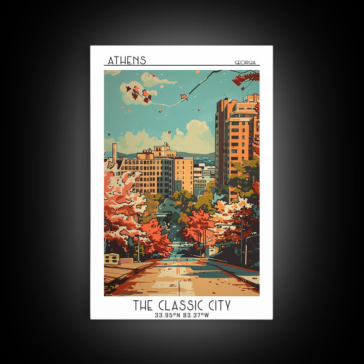 Athens Travel Poster, Framed Canvas Print, Travel Wall Decor, Minimalist Poster, City Wall Art, Travel Art Print, City Travel Poster
