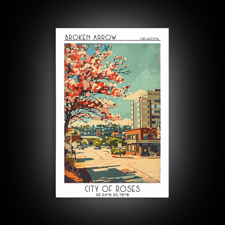 Broken Arrow Travel Poster, Canvas Print, Poster Print, Travel Wall Art, Retro Travel Print, Travel Wall Decor, Mid Century Wall Art
