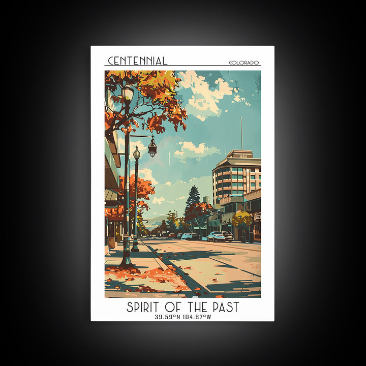 Centennial Colorado Travel Poster, Canvas Print, Retro Wall Art, Travel Print, Colorful Wall Art, Retro Travel Print, Travel Posters