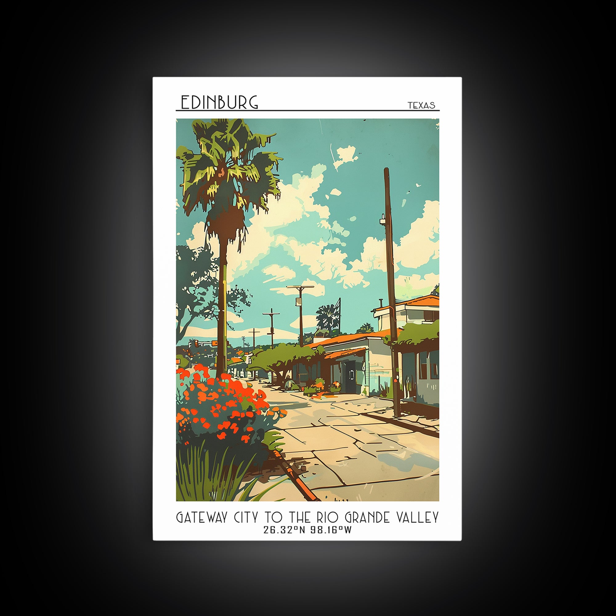 Edinburg Travel Poster, Framed Canvas Print, Retro Travel Poster, City Wall Art, City Illustration, Minimalist Poster, Travel Prints