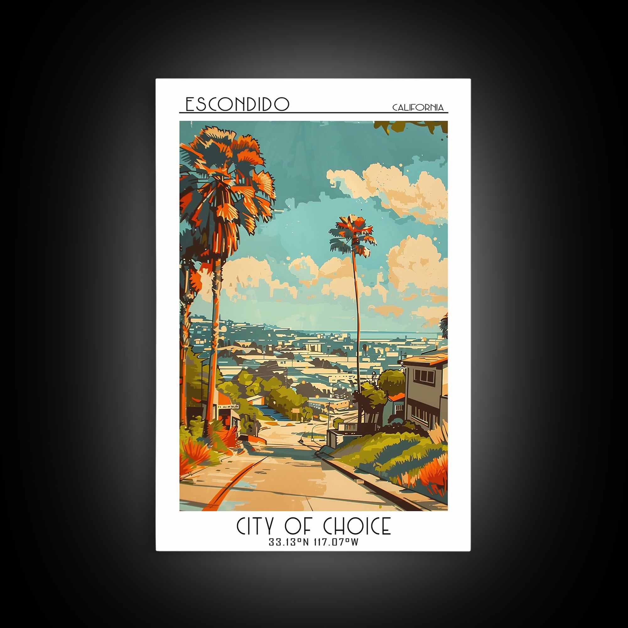 Escondido Travel Poster, Canvas Print, Poster Print, Travel Wall Art, Vintage Posters, Travel Posters, Fine Art Print, Landscape Art