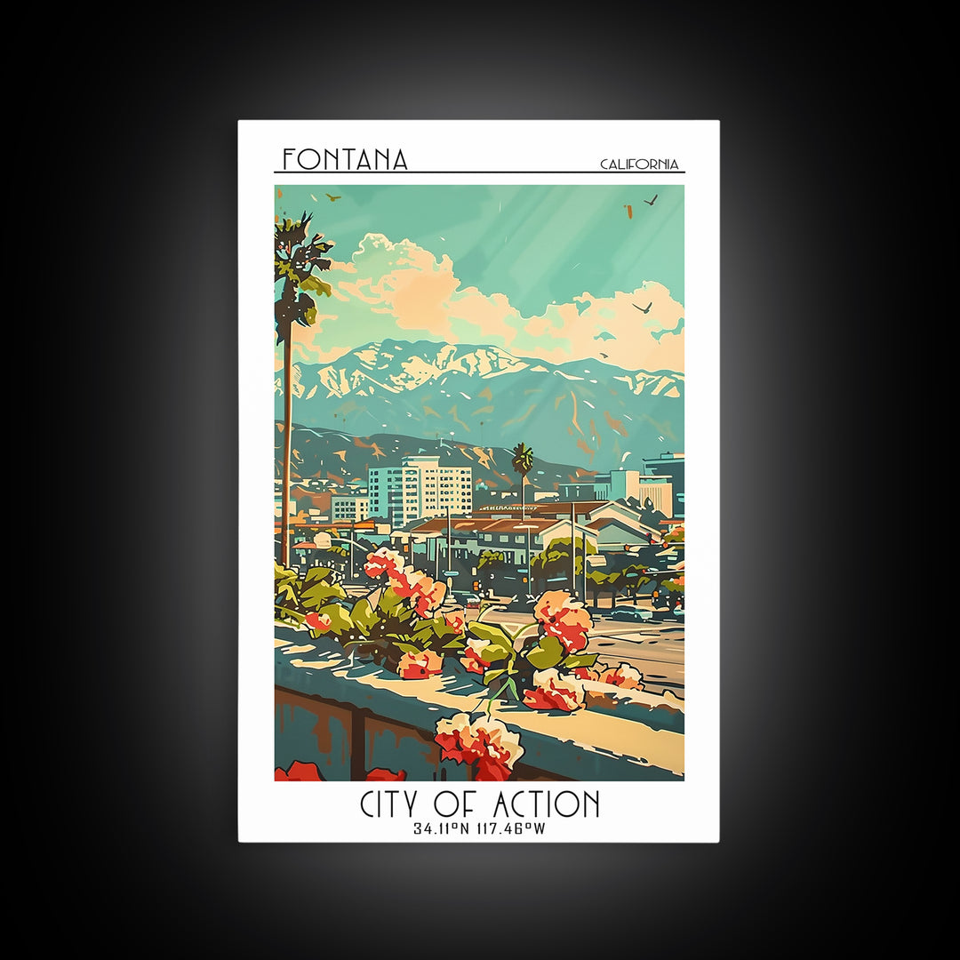 Fontana Travel Poster, Canvas Print, City Art Print, Travel Wall Art, Minimalist Poster, Travel Decor, Travel Posters, City Wall Art