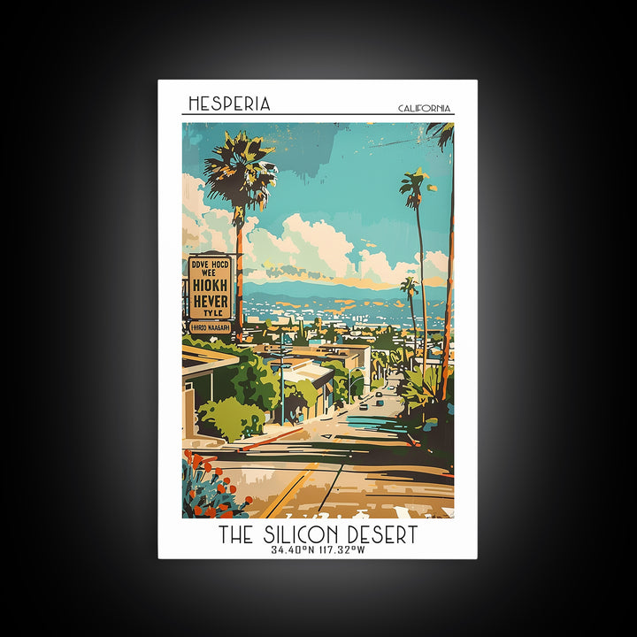 Hesperia California Travel Poster, Canvas Print, Poster Print, Travel Wall Art, Travel Print, Vintage Travel Art, City Travel Poster