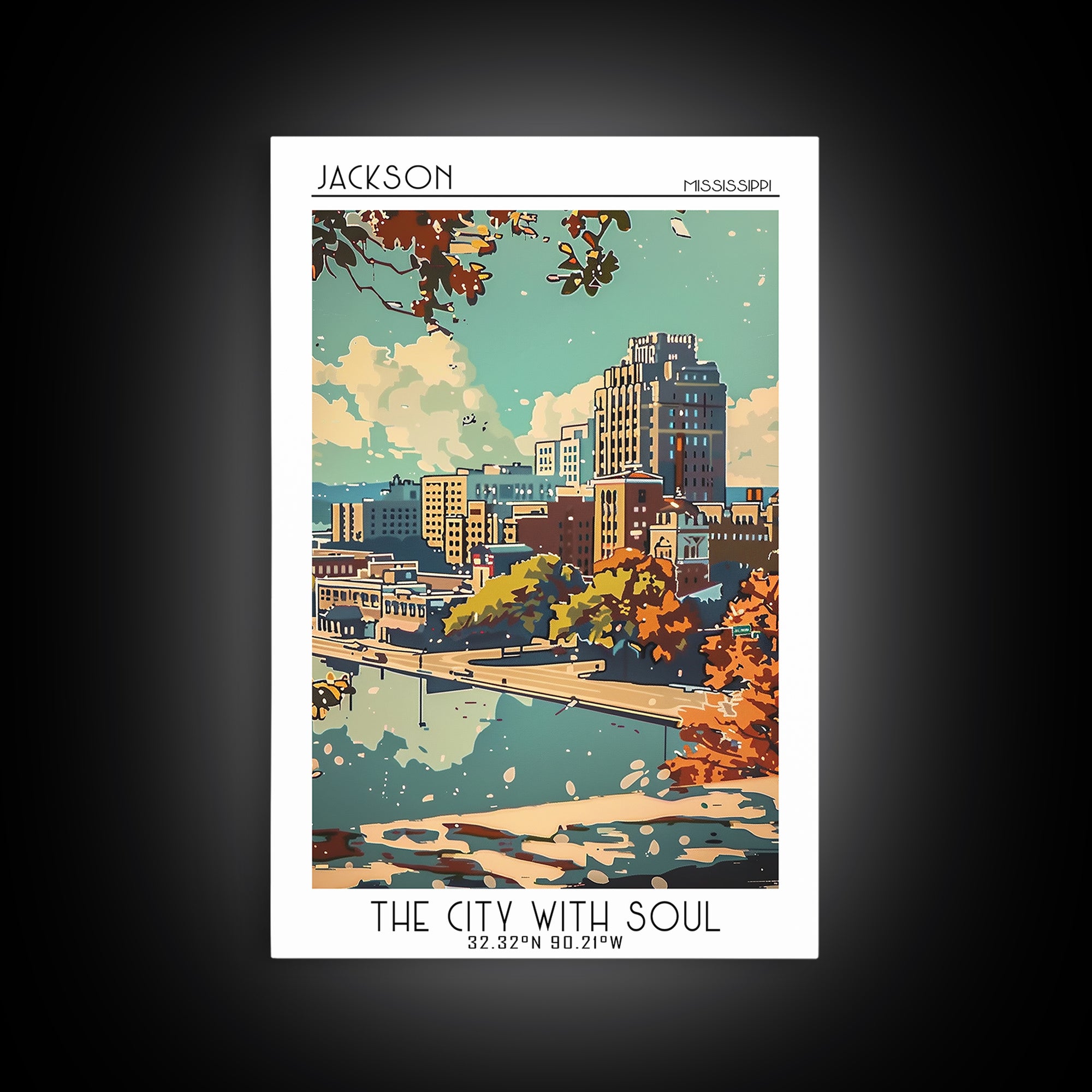 Jackson Travel Poster, Canvas Print, Travel Prints, Landscape Art, Poster Art, City Illustration, Vintage Travel Art, Vintage Poster