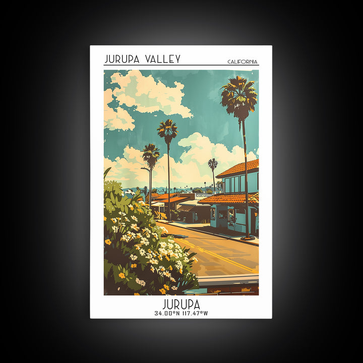Jurupa Valley California Travel Poster, Canvas Print, Retro Travel Poster, City Wall Art, Minimalist Poster, Travel Print, Art Print