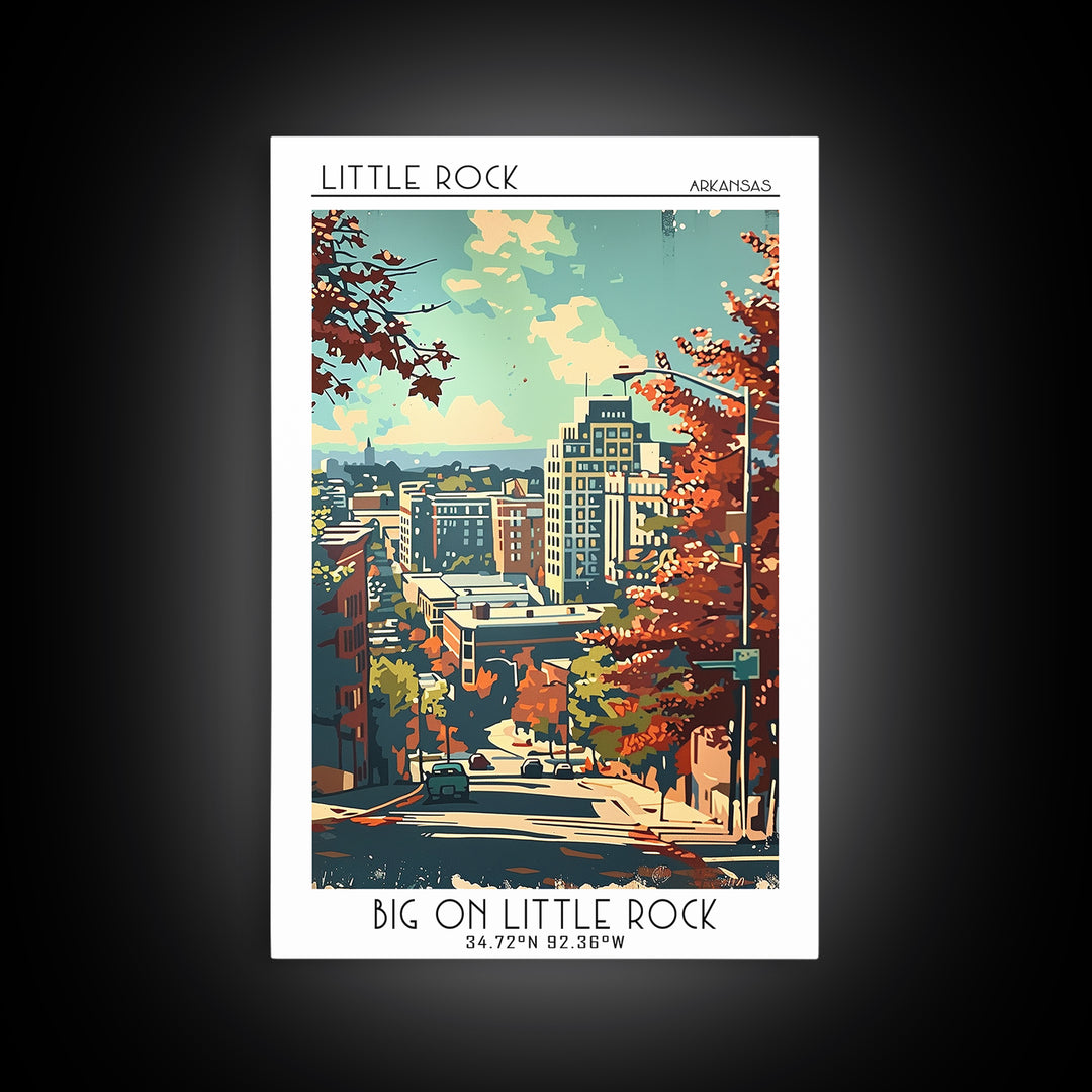 Little Rock Travel Poster, Canvas Print, Travel Wall Art, City Wall Art, City Illustration, Travel Print, Travel Posters, Poster Art