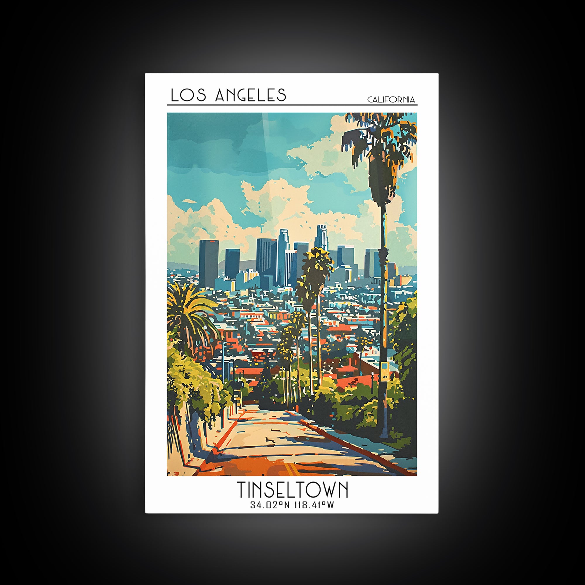 Los Angeles California Travel Poster, Canvas Print, Poster Print, Travel Wall Art, Modern Wall Decor, Gallery Wall Set, Travel Print