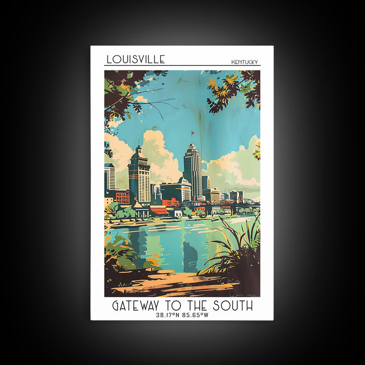 Louisville Travel Poster, Framed Canvas Print, Poster Print, Travel Wall Art, Travel Wall Decor, Poster Art, Wall Art, Landscape Art