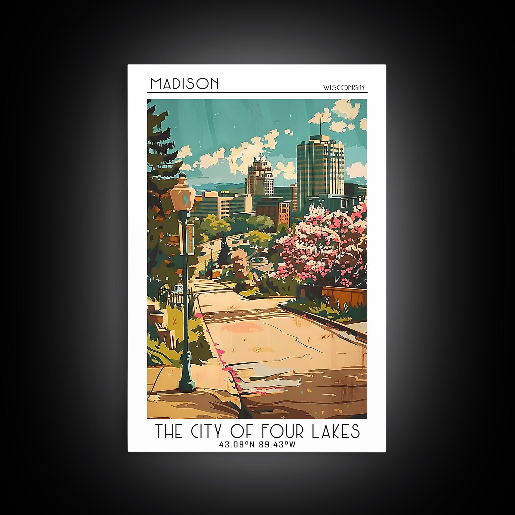 Madison Wisconsin Travel Poster, Canvas Print, City Travel Poster, Travel Wall Art, Vintage Poster, Travel Posters, Gallery Wall Set