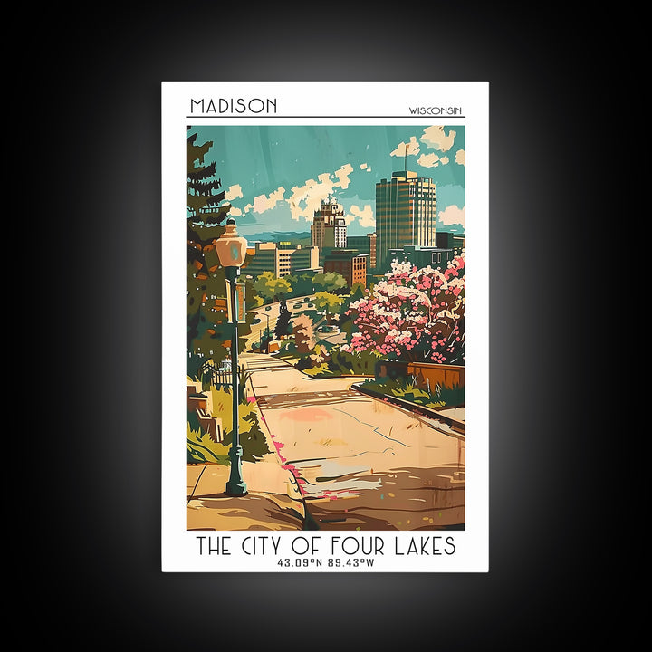 Madison Wisconsin Travel Poster, Canvas Print, City Travel Poster, Travel Wall Art, Vintage Poster, Travel Posters, Gallery Wall Set