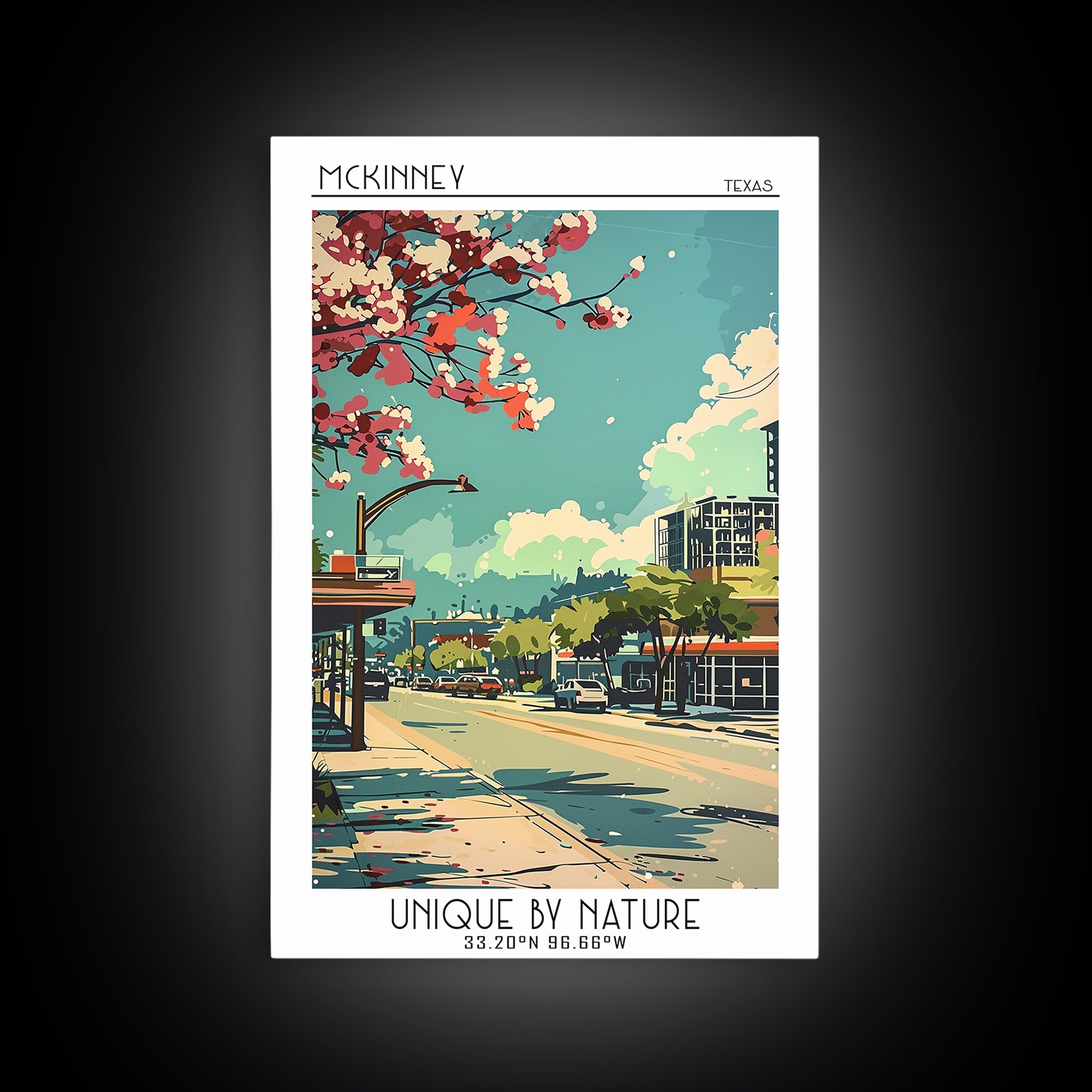 McKinney Travel Poster, Canvas Print, Retro Travel Poster, City Wall Art, Art Print, Travel Decor, Home Office Decor, City Art Print