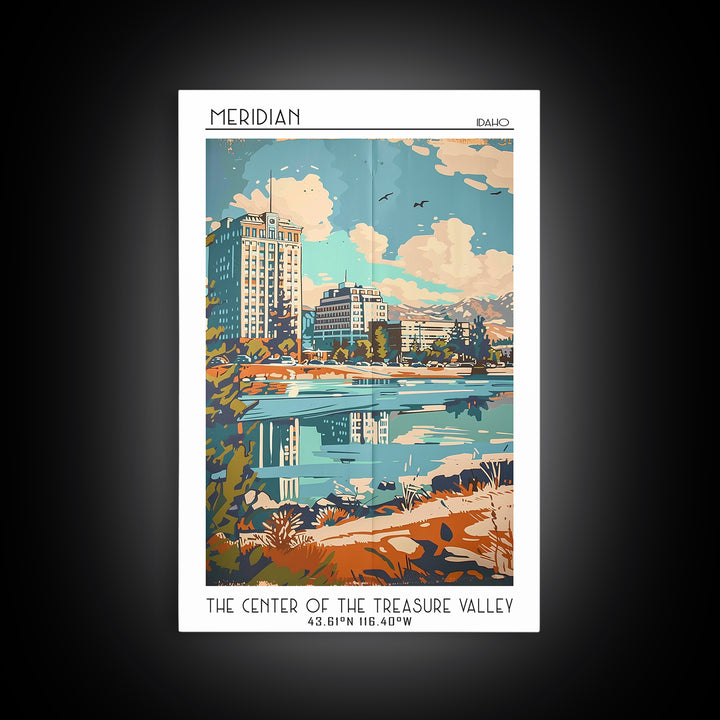 Meridian Travel Poster, Framed Canvas Print, City Travel Poster, Travel Wall Decor, Poster Art, Home Decor, Travel Posters, Wall Art