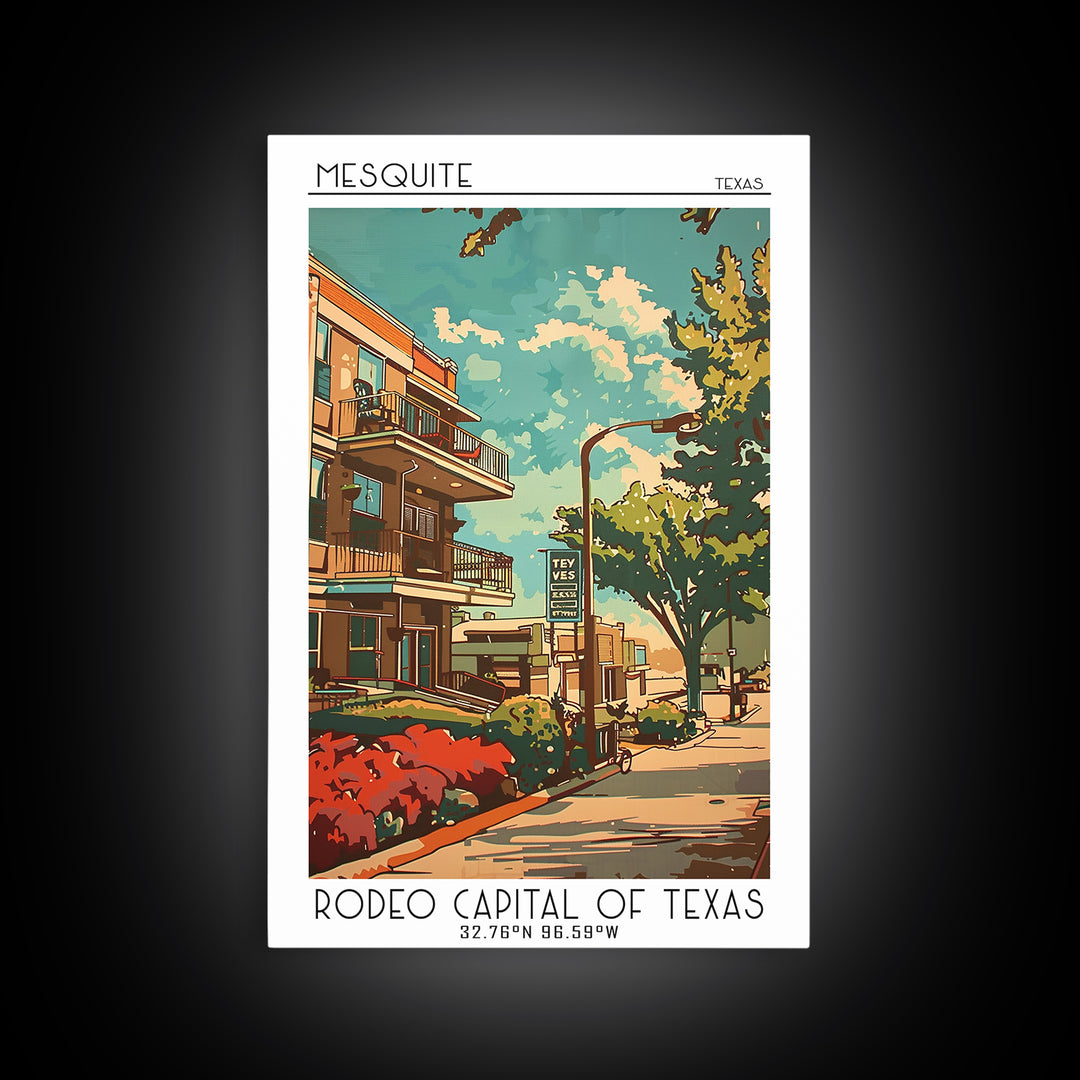 Mesquite Texas Travel Poster, Canvas Print, City Travel Poster, Travel Wall Art, Minimalist Poster, Travel Prints, Home Office Decor