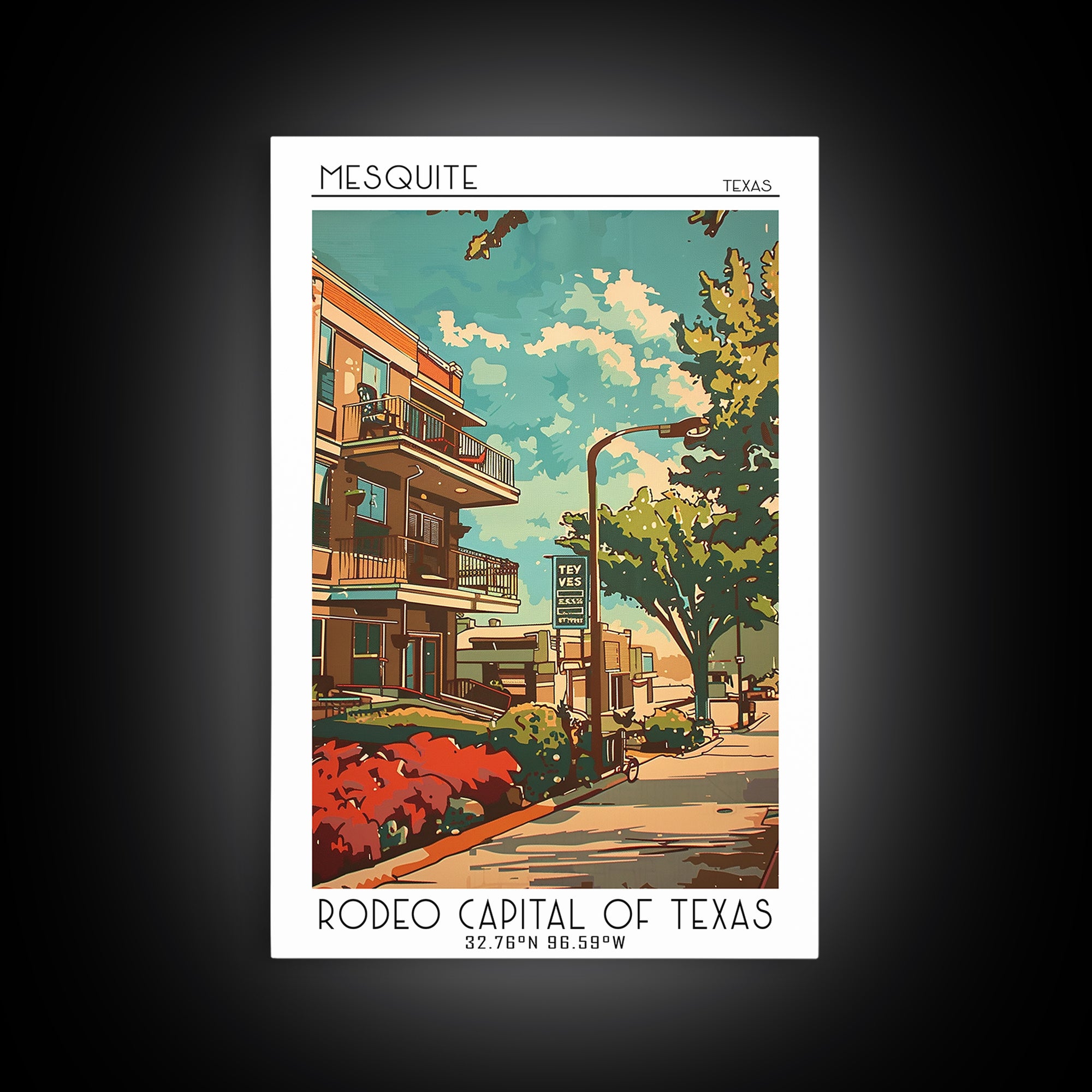 Mesquite Texas Travel Poster, Canvas Print, City Travel Poster, Travel Wall Art, Minimalist Poster, Travel Prints, Home Office Decor