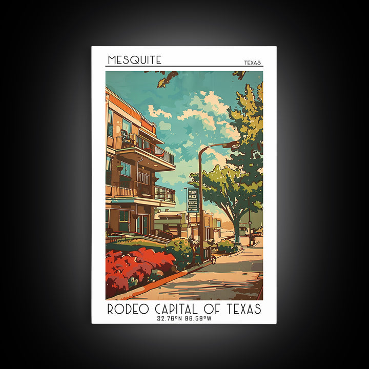 Mesquite Texas Travel Poster, Canvas Print, City Travel Poster, Travel Wall Art, Minimalist Poster, Travel Prints, Home Office Decor