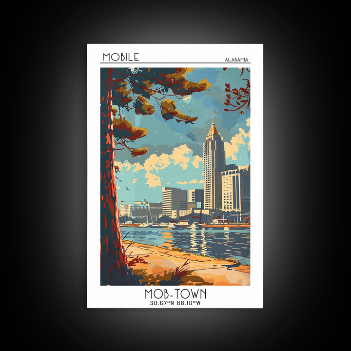 Mobile Travel Poster, Canvas Print, Retro Wall Art, Travel Print, Travel Prints, Vintage Travel, City Wall Art, Vintage Travel Print