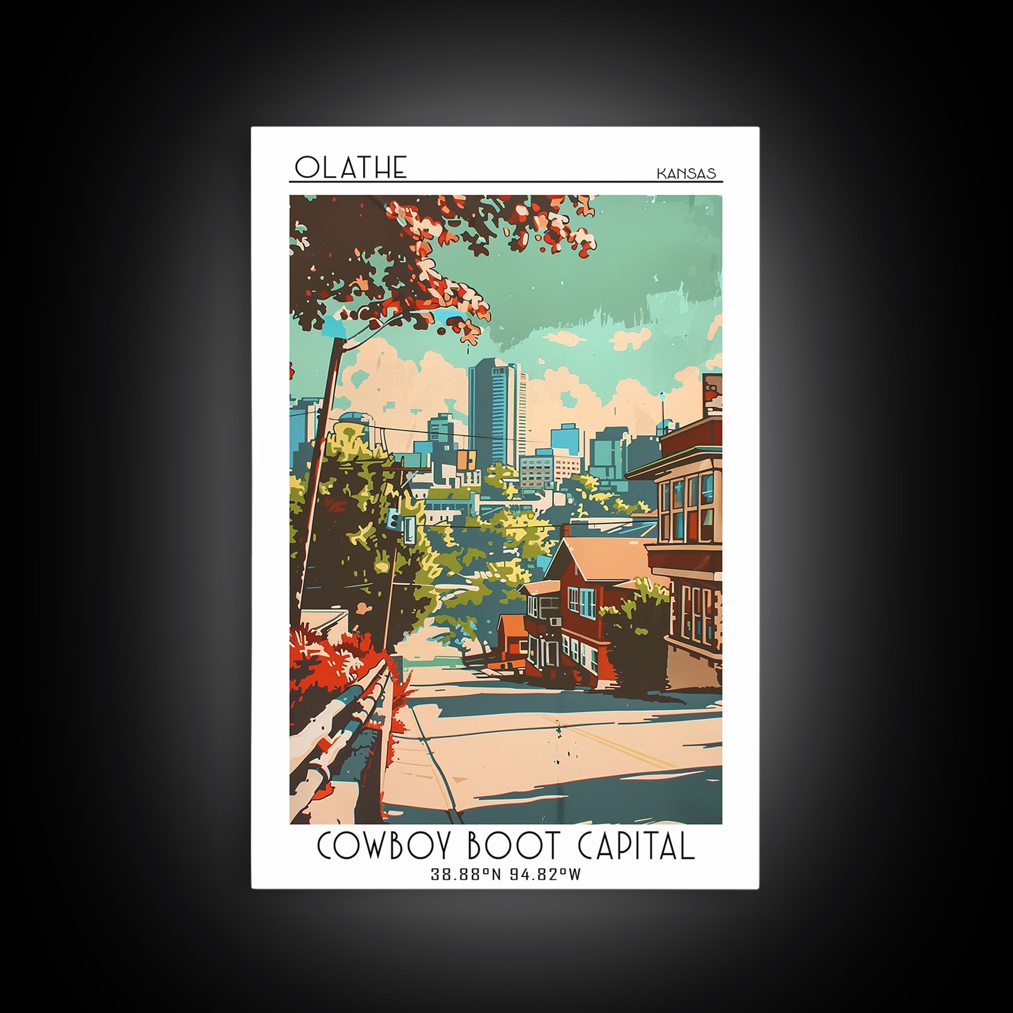 Olathe Travel Poster, Canvas Print, Travel Wall Art, City Wall Art, City Art Print, Wall Art, City Travel Poster, Vintage Travel Art