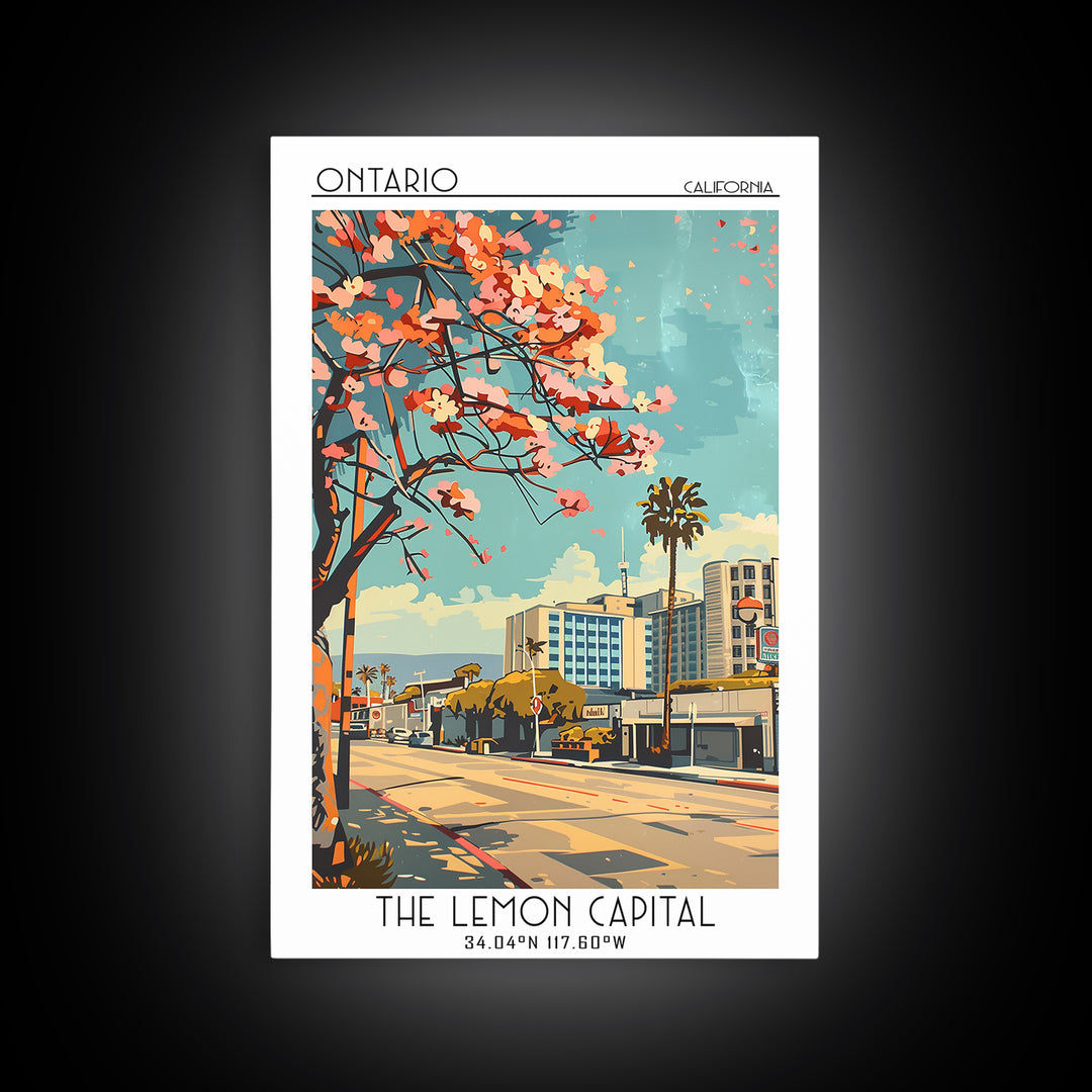 Ontario California Travel Poster, Canvas Print, City Travel Poster, Travel Wall Art, Vintage Travel Art, Poster Print, Landscape Art