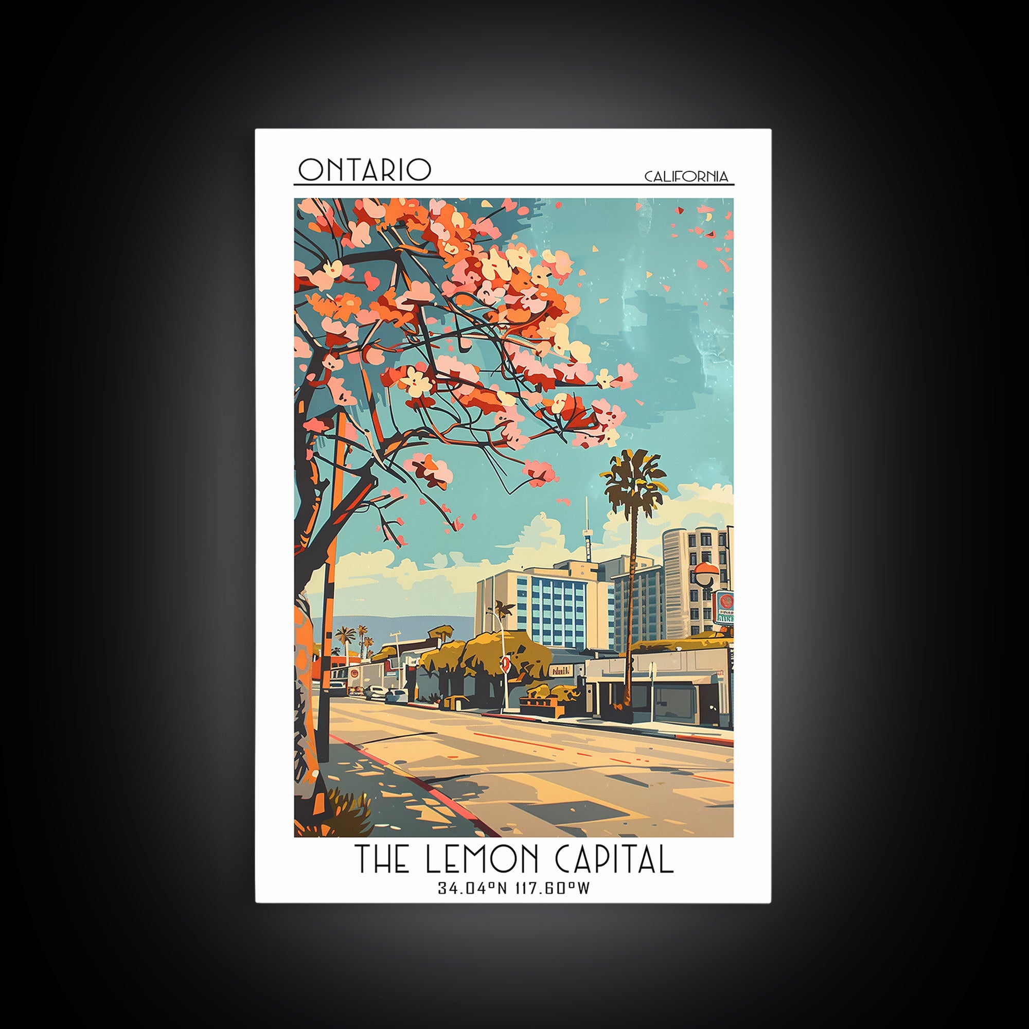 Ontario California Travel Poster, Canvas Print, City Travel Poster, Travel Wall Art, Vintage Travel Art, Poster Print, Landscape Art