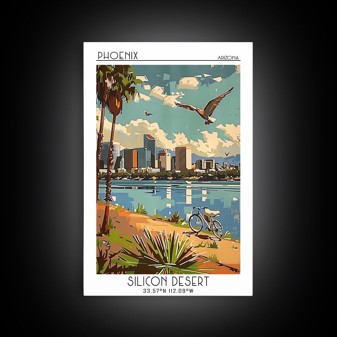 Phoenix Arizona Travel Poster, Canvas Print, City Travel Poster, Travel Wall Decor, Poster Art, Poster Print, Wall Art, Travel Print