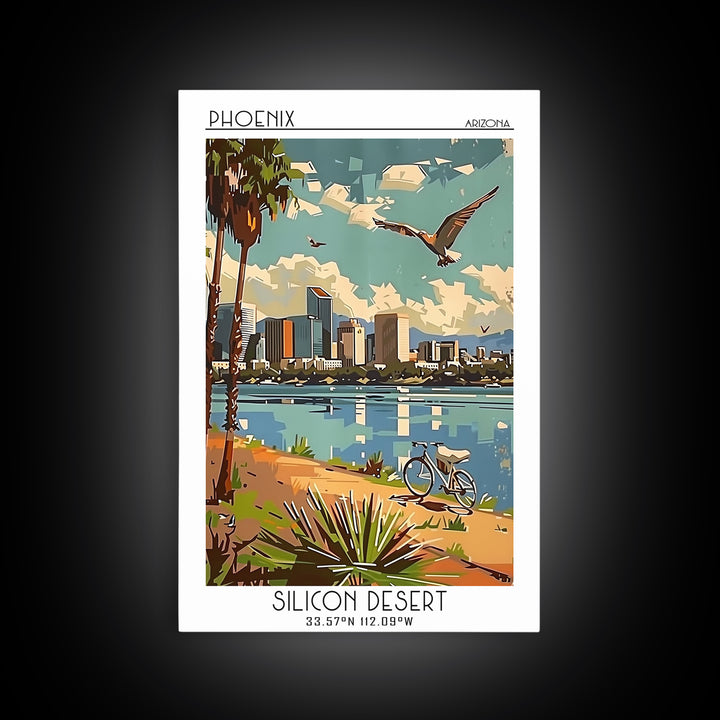 Phoenix Arizona Travel Poster, Canvas Print, City Travel Poster, Travel Wall Decor, Poster Art, Poster Print, Wall Art, Travel Print