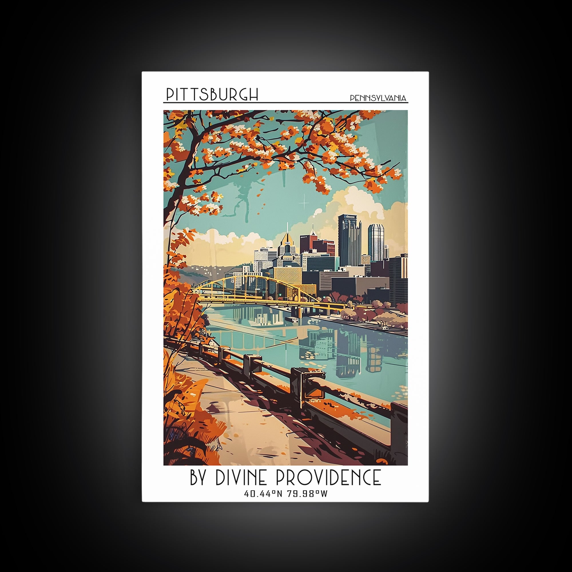 Pittsburgh Travel Poster, Canvas Print, City Travel Poster, Travel Wall Art, Vintage Travel Art, Gallery Wall Set, Minimalist Poster