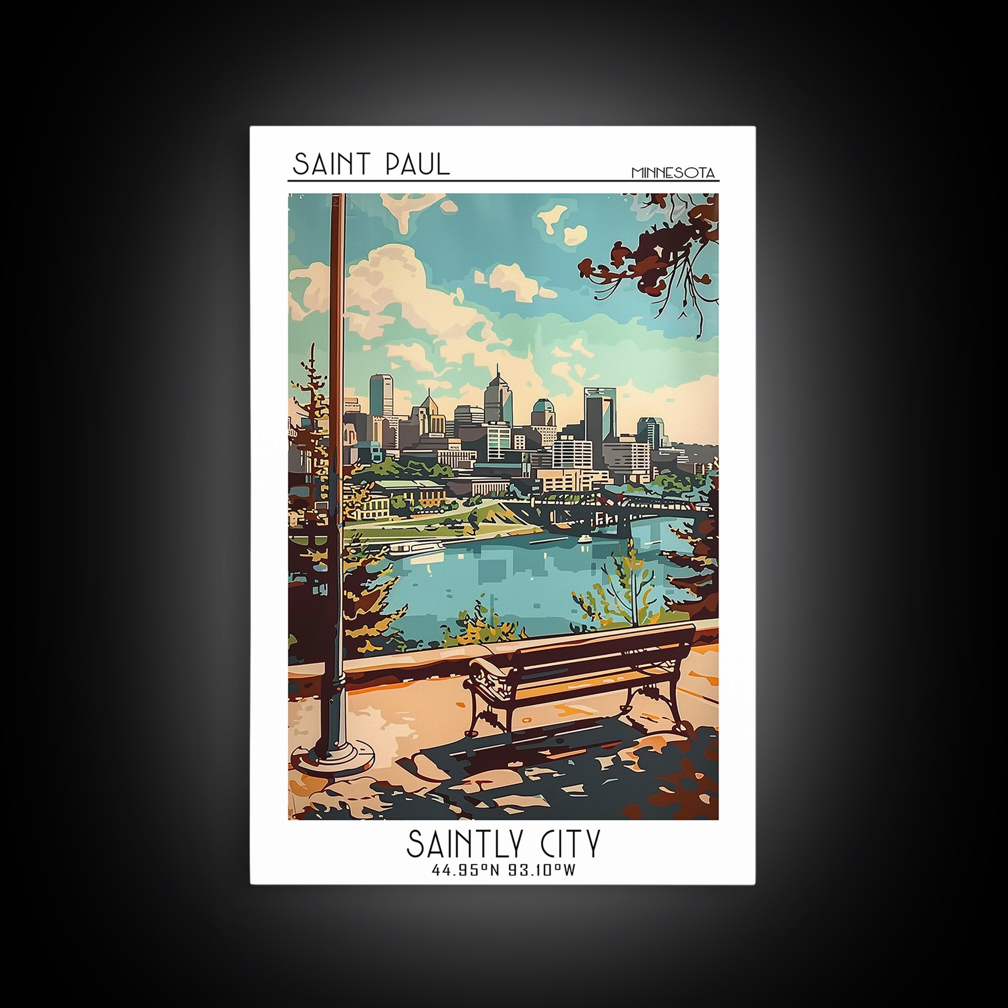 Saint Paul Travel Poster, Canvas Print, City Travel Poster, Travel Wall Art, Living Room Wall Art, City Illustration, Travel Posters