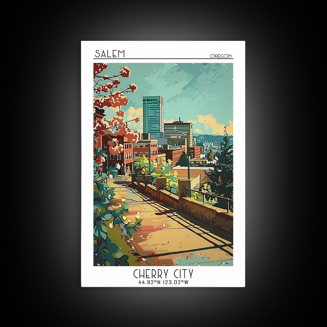 Salem Travel Poster, Framed Canvas Print, Poster Print, Travel Wall Art, Wanderlust Gift, Landscape Art, Home Office Decor, Wall Art