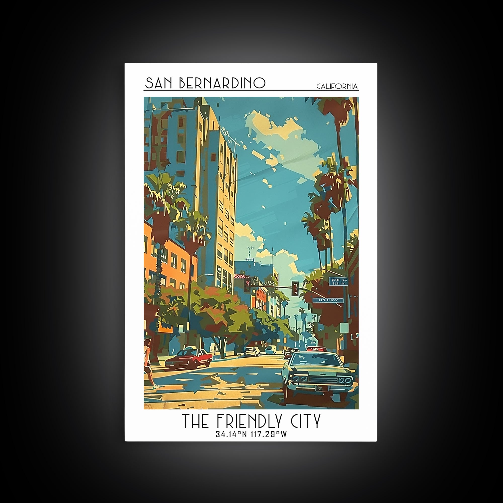 San Bernardino California Travel Poster, Canvas Print, City Art Print, Travel Wall Art, Vintage Posters, Travel Print, Travel Prints