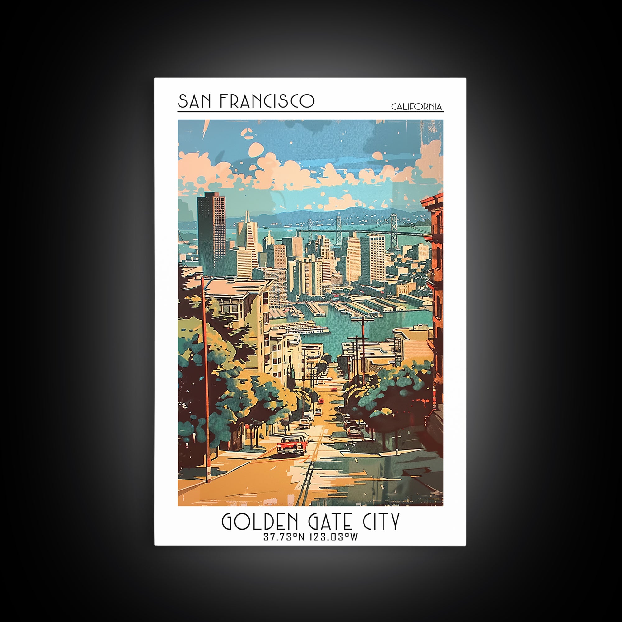 San Francisco California Travel Poster, Canvas Print, Travel Wall Art, City Wall Art, Art Print, Minimalist Poster, Gallery Wall Set